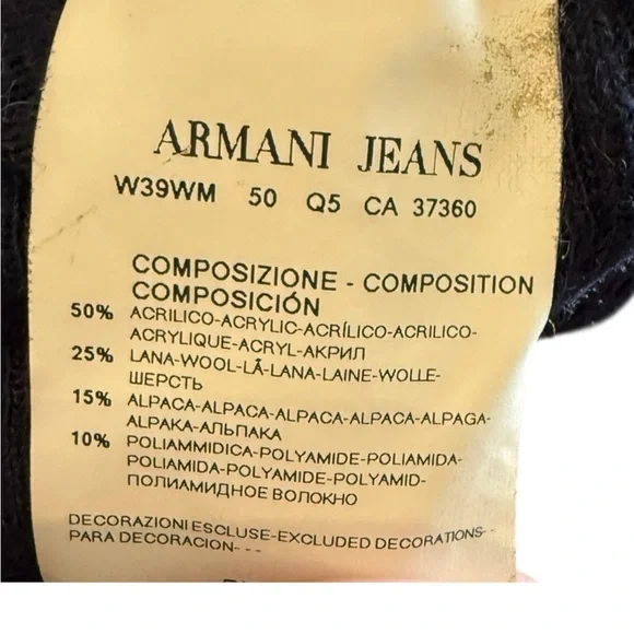 Armani Jeans Alpaca Wool Blend Striped Knit Sweater